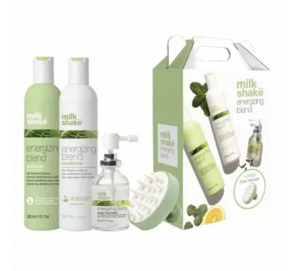 Комплект за ускоряване растежа на косата milk shake Energizing Blend (шампоан 300ml + балсам 300ml +лосион 30ml)